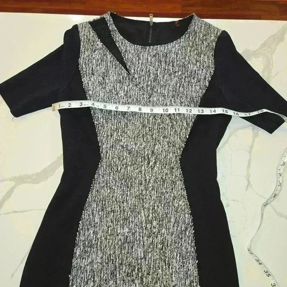 Elie Tahari Womens Axel Sheath Stretch Dress Short Sleeve Black Size 2 - Picture 8 of 11